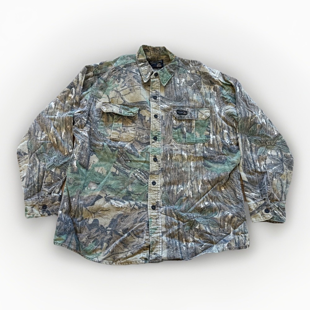 Vintage Rattlers Brand Shirt Mens XL Realtree‎ Camo Chamois Hunting 90s